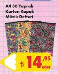 Rhino A4 30 Yaprak Karton Kapak Müzik Defteri 