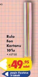 Rulo Fon Kartonu 10'lu 