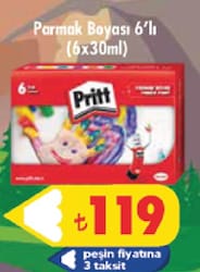 Pritt 6 Renk 30 ml Parmak Boyası
