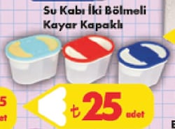 Su Kabı İki Bölmeli Kayar Kapaklı 