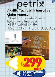 Petrix Akrilik Yazılabilir Mesaj ve Çizim Panosu 