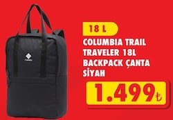Columbia Trail Traveler Backpack Siyah Çanta 18 L 