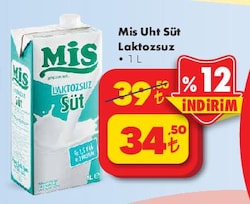 Mis Laktozsuz Süt 1 lt
