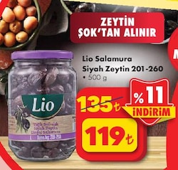 Lio Salamura Siyah Zeytin 201-260 500 gr