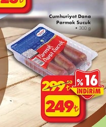 Cumhuriyet Dana Parmak Sucuk 300 gr