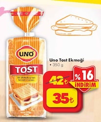 Uno Tost Ekmeği 350 gr