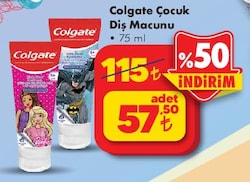 Colgate Barbie Meyve Aromalı 6+ Yaş Florürsüz Çocuk Diş Macunu 75 ml