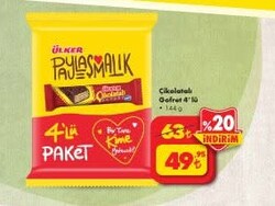 Ülker Çikolatalı Gofret 4'lü 144 g