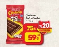 Ülker Çikolatalı Gofret Tablet 100 g