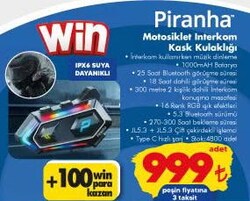 Piranha Motosiklet Interkom Kask Kulaklığı