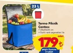 Termo Piknik Çantası 25X30X35 cm 23 l
