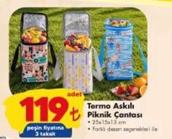 Termo Askılı Piknik Çantası 25x15x13 cm 