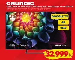 Grundig 55 GQ 850A 4K Ultra HD 55 inç 140 Ekran Uydu Alıcılı Google Smart Qled Tv