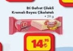Eti Gofret Çilekli Kremalı Beyaz Çikolatalı 29 g
