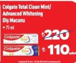 Colgate Total Clean Mint/ Advanced whitening Diş Macunu 75 ml