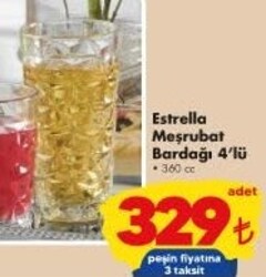Paşabahçe Estrella Meşrubat Bardağı 4'lü 360 cc