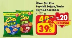 Ülker Çizi Çıtır Peynir&Soğan/Tuzlu Peynir&Köz Biber 120 g 
