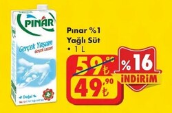 Pınar %1 Yağlı Süt 1 l