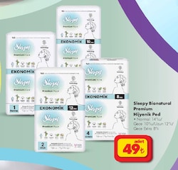 Sleepy Bionatural Premium Hijyenik Ped 14'lü/10'lu/Uzun 12'li/Gece Extra 8'li