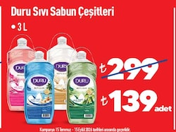Duru Sıvı Sabun 3 l Çeşitleri 