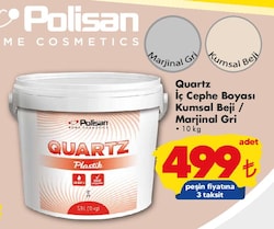 Polisan Quartz İç Cephe Boyası Kumsal Beji/Marjinal Gri 10 kg