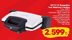 Korkmaz A313-14 Kompakto Tost Makinesi Vanilya