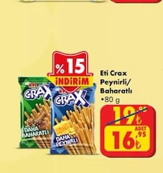 Eti Crax Peynirli/Baharatlı 80 g