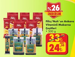 Filiz/Nuh'un Ankara Vitaminli Makarna Çeşitleri 500 g