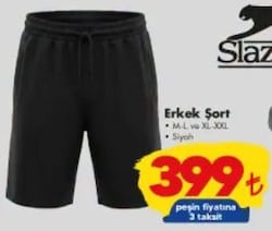 Slazenger Erkek Şort Siyah