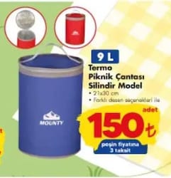 Mounty Termo Piknik Çantası Silindir Model 21x30 cm 9 l Çeşitleri