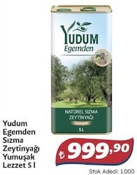 Yudum Egemden Yumuşak Lezzet Natürel Sızma Zeytinyağı 5 lt