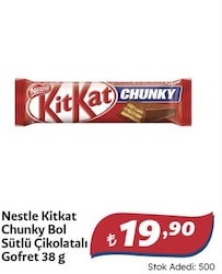 Nestle Kitkat Chunky Bol Sütlü Çikolatalı Gofret 38 gr