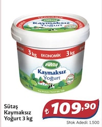 Sütaş Kaymaksız Yoğurt 3 kg