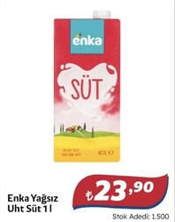 Enkaz Yağsız Uht Süt 1 l 