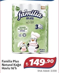 Familia Plus Natural 16'lı Tuvalet Kağıdı
