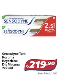 Sensodyne Tam Koruma Beyazlatıcı Florürlü Diş Macunu 50 ml 2 Adet