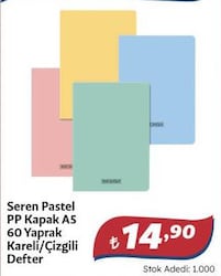 Meteksan Seren Pastel A5 60 Yaprak Çizgili Defter