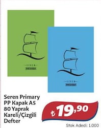 Meteksan Seren Defter Pp Kapak Kareli A5 80 Yaprak