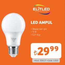 Elitled Led Ampul 9 W E27