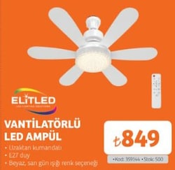 Elitled Vantilatörlü Led Ampül