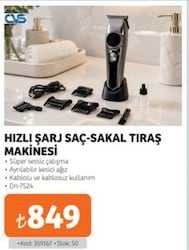 Cvs DN-7524 Hızlı Şarj Saç Sakal Tıraş Makinesi