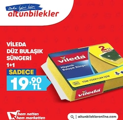Vileda Düz Bulaşık Süngeri 1+1