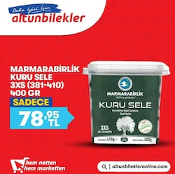 Marmarabirlik Kuru Sele 400 gr 3XS (381-410) Siyah Zeytin