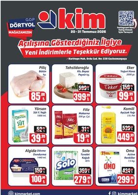 Kim Market Gaziosmanpaşa Dörtyol Şubesi İndirim Broşürü