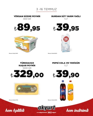 Akyurt  Süpermarket 3 Temmuz 2026 Aktüel Kataloğu