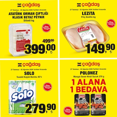 Çağdaş Market Ankara Mağazalarına Özel İndirim Broşürü