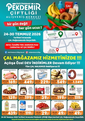 Pekdemir Market Çal Şubesine Özel İndirim Broşürü
