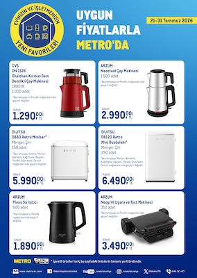 Metro Evinizin ve İşletmenizin Yeni Favorileri