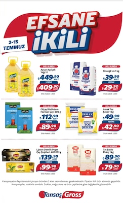 Tansaş Gross İndirim Broşürü