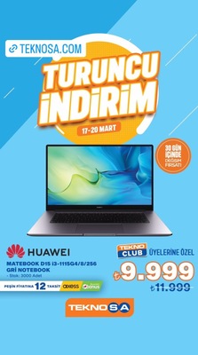 Huawei Matebook D15 i3-115G4/8/256 Gri Notebook